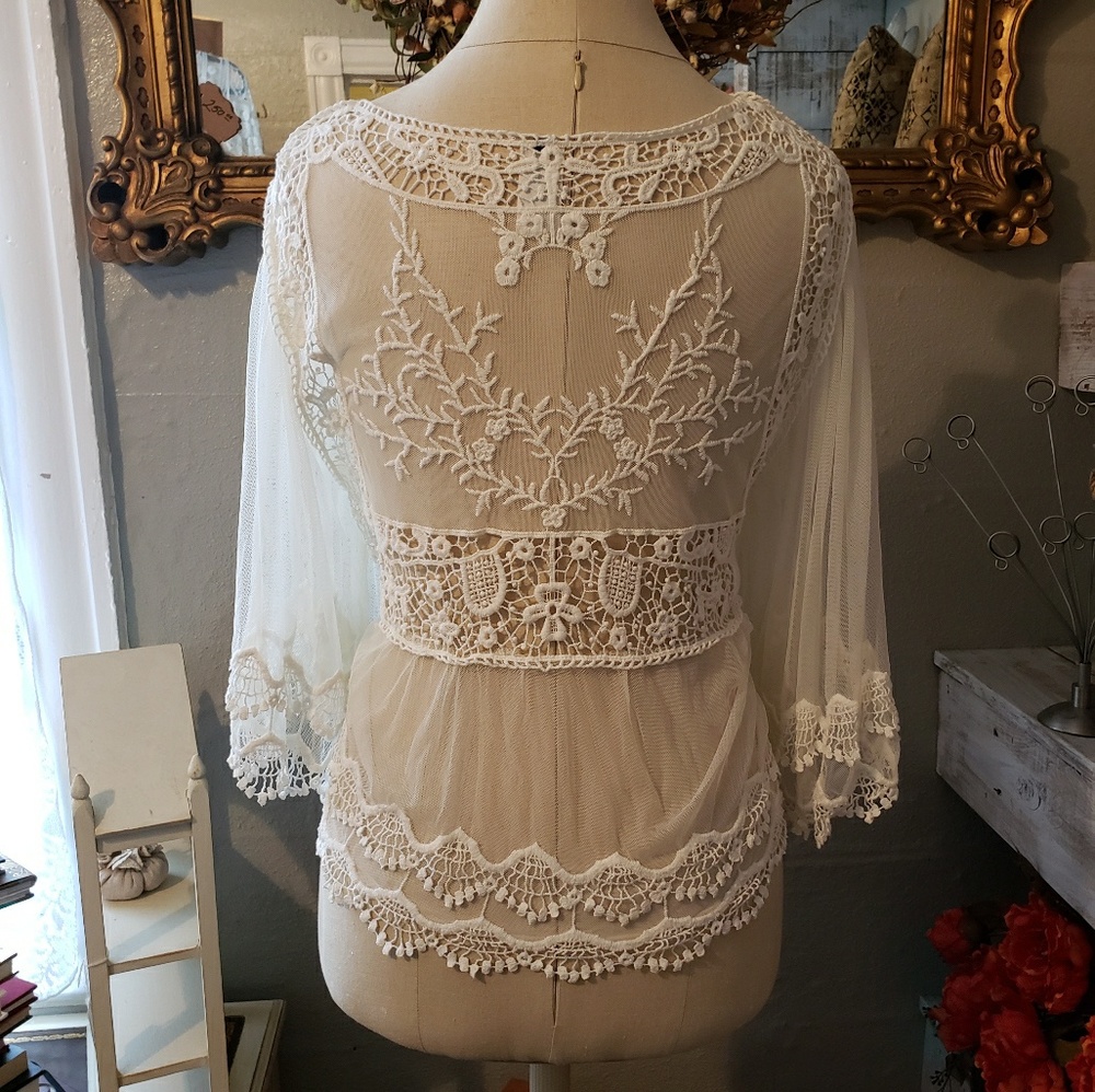 Romantic Ivory Lace Blouse